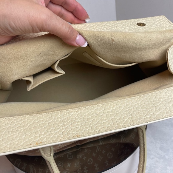 LV Monogram Mini Lin Canvas Trapeze GM Satchel Bag - Picture 8 of 15